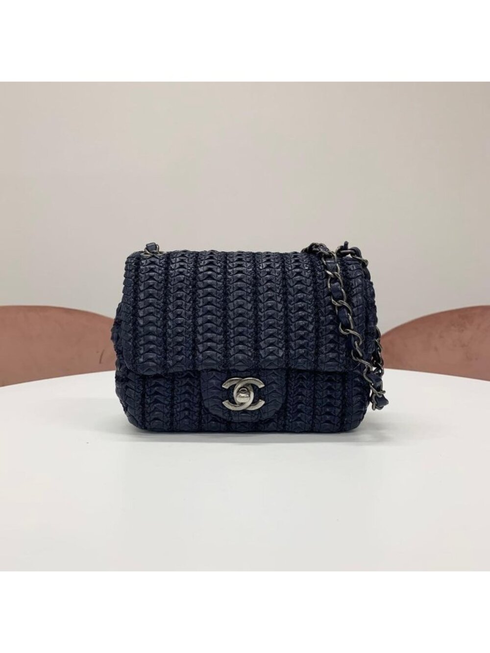 Chanel Cloche Flap CC Logo Lambskin Shoulder Bag